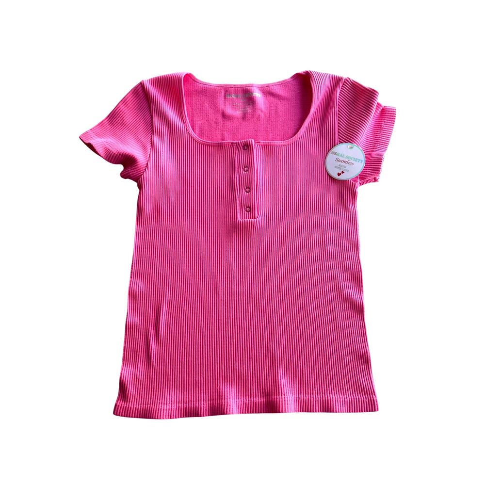 MORAL SOCIETY, PINK, SIZE M/L PINK S/S TOP, NWT